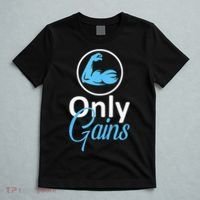 Only Gains Funny Gym Fitness Workout Parody T-Shirt thumb 5