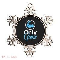 Only Gains Funny Gym Fitness Workout Parody Ornament thumb 0