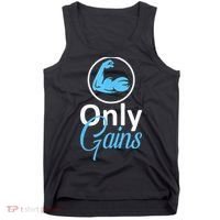 Only Gains Funny Gym Fitness Workout Parody Tank Top thumb 0
