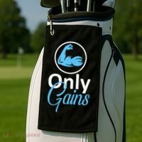 Only Gains Funny Gym Fitness Workout Parody Golf Towel thumb 2