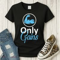 Only Gains Funny Gym Fitness Workout Parody Women's T-Shirt thumb 3