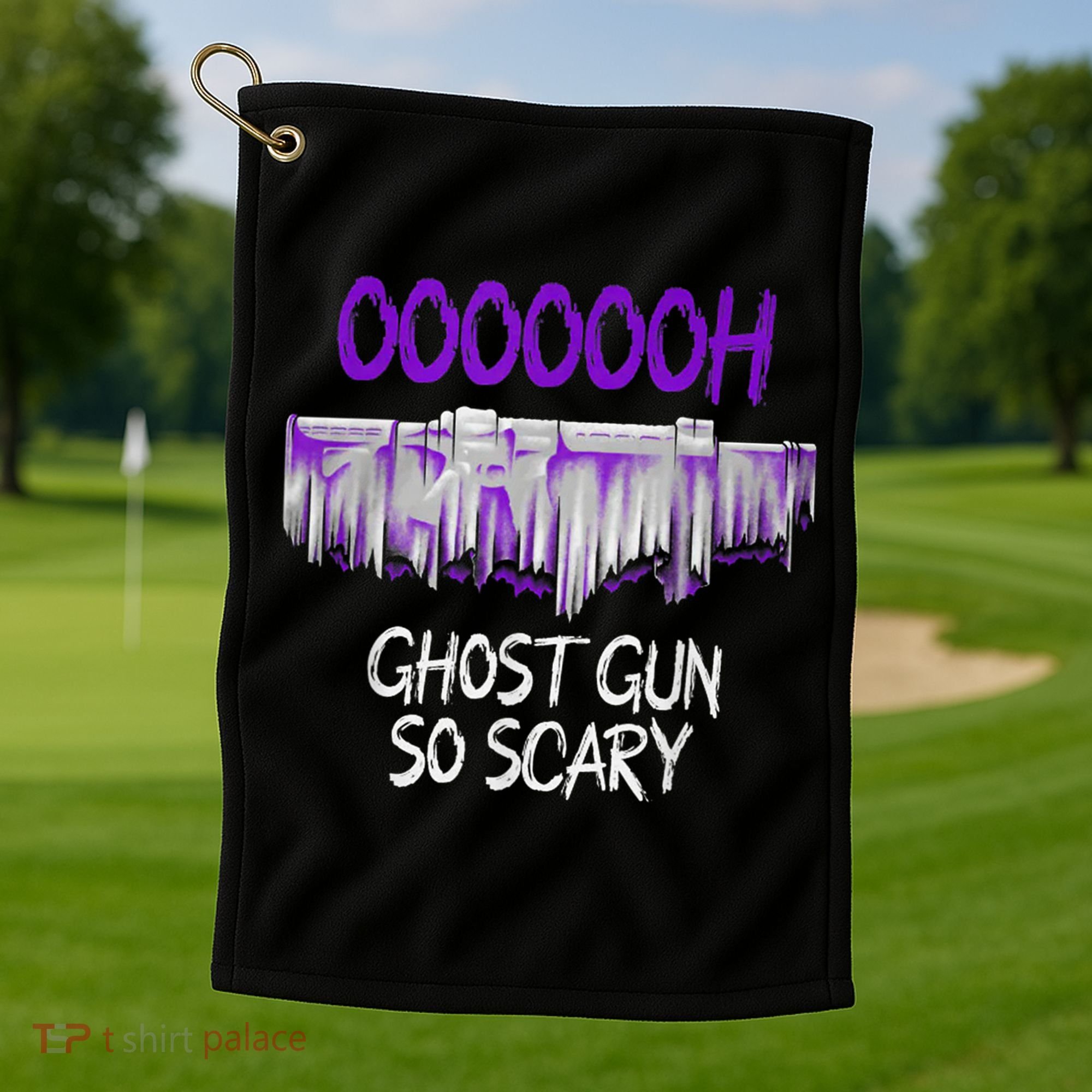 Oh Ghost Gun So Scary Golf Towel