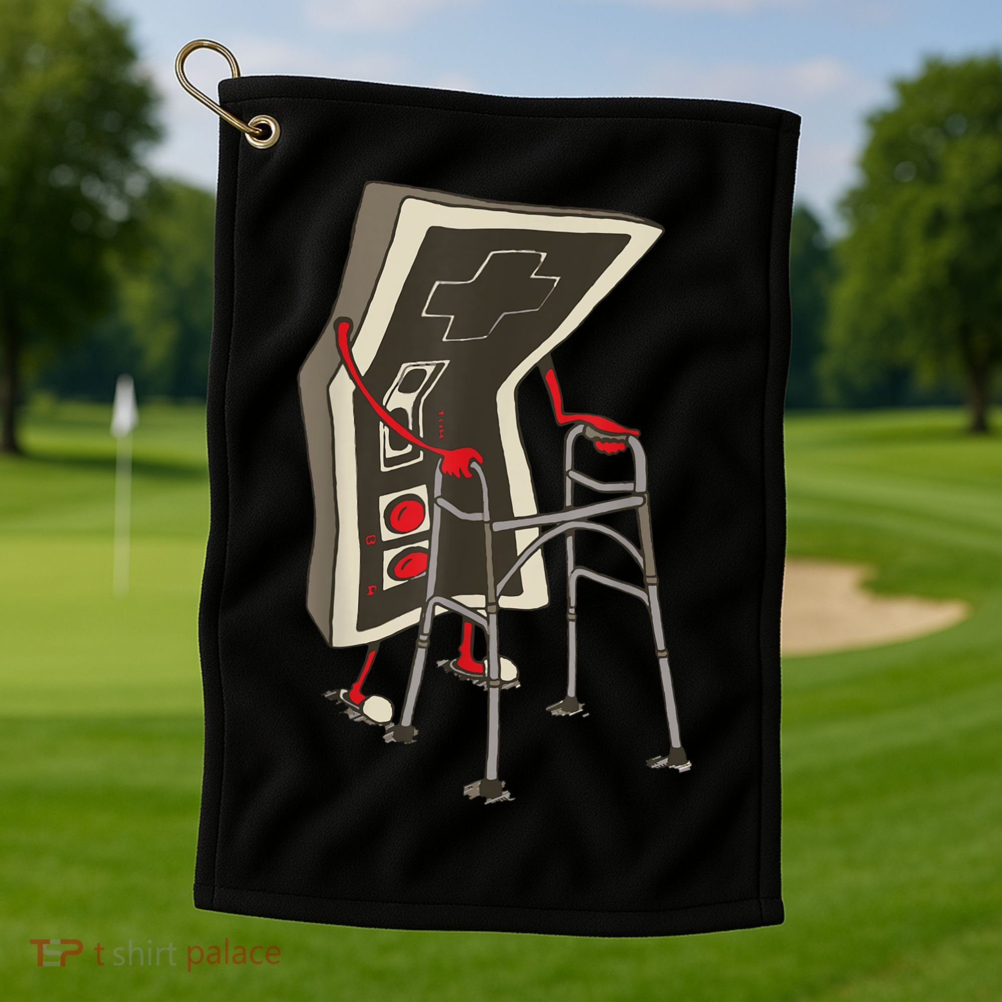 Old Gamer Gift Retro Video Game Old Gamer Gift Golf Towel