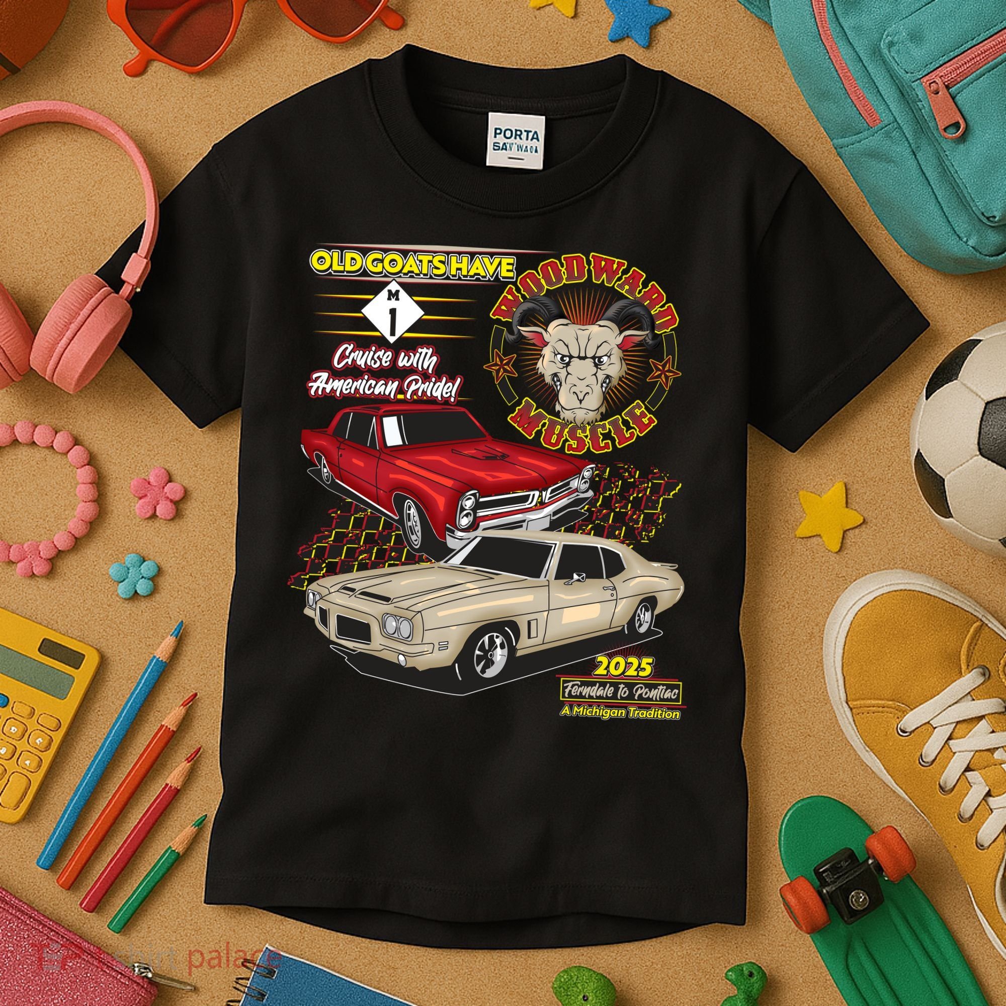 Old Goats Have Woodward Muscle 2025 Kids T-Shirt