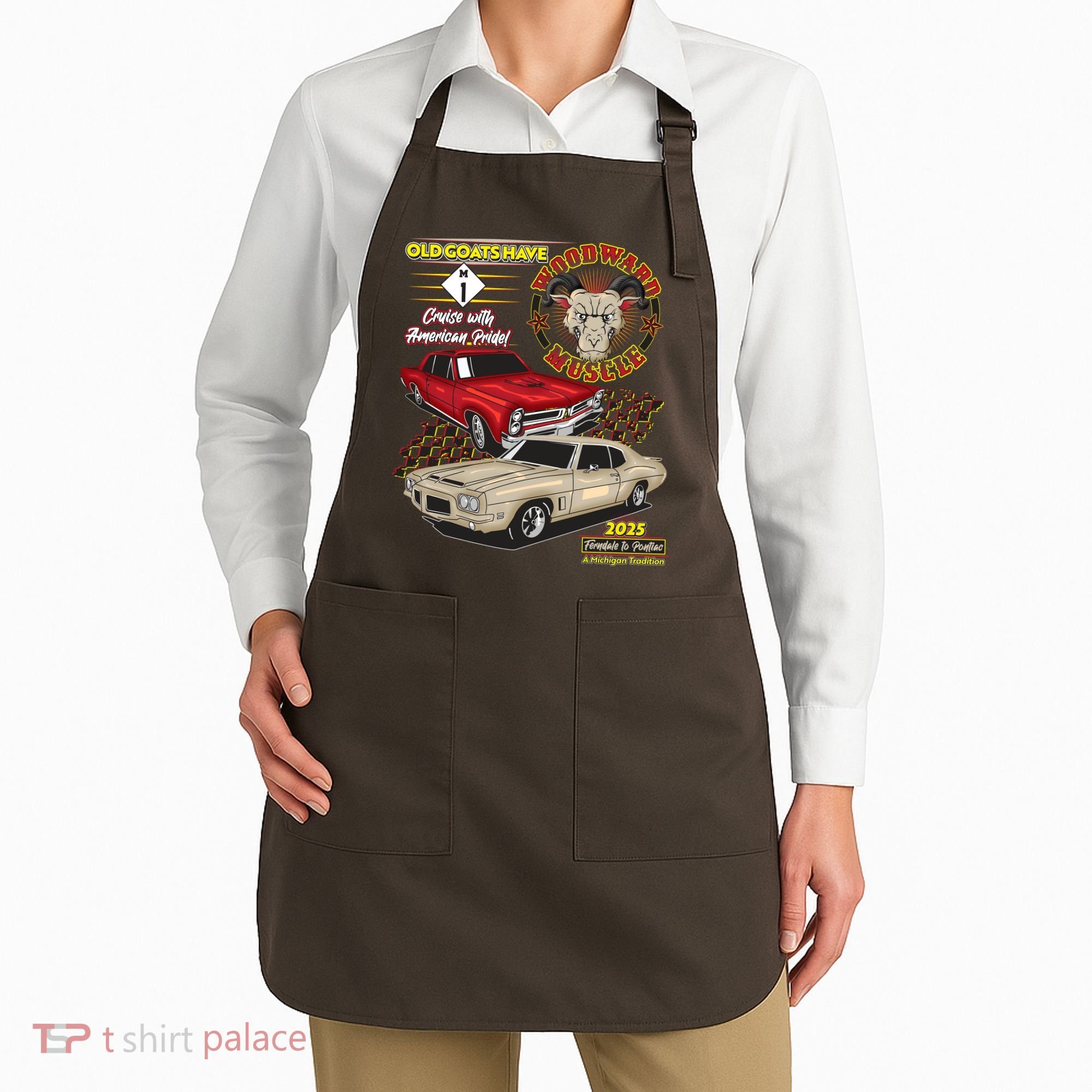 Old Goats Have Woodward Muscle 2025 Apron