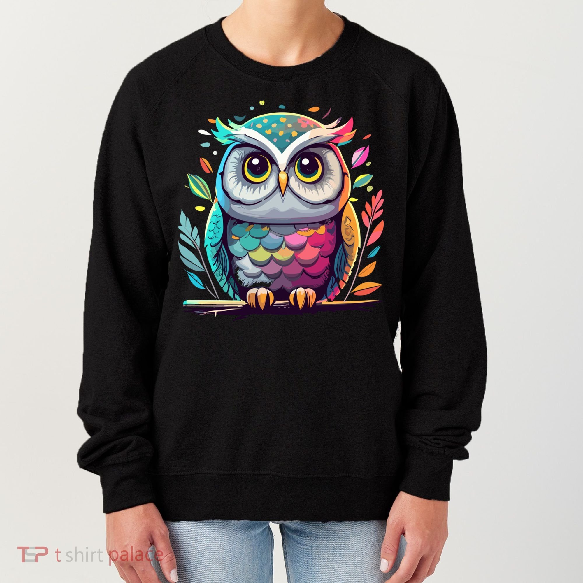Owl Graphic Owl Artwork Bird Art Animal Owl Funny Gift Women's Sweatshirt