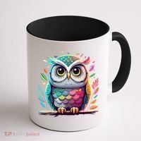 Owl Graphic Owl Artwork Bird Art Animal Owl Funny Gift Coffee Mug thumb 1