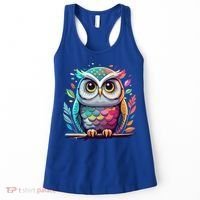 Owl Graphic Owl Artwork Bird Art Animal Owl Funny Gift Women's Tank Top thumb 0