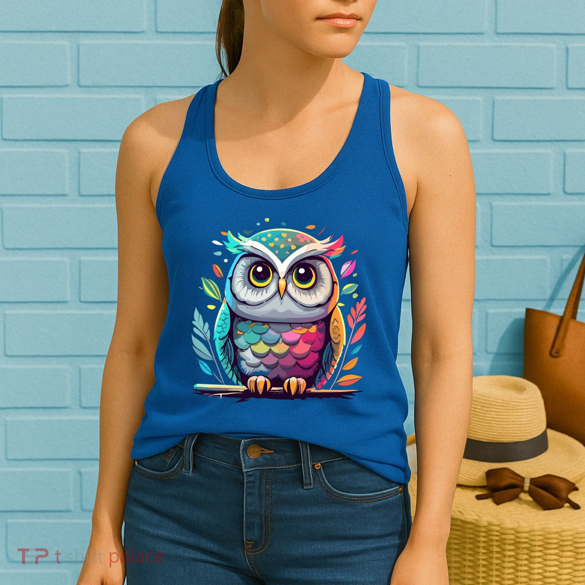 Owl Graphic Owl Artwork Bird Art Animal Owl Funny Gift Women's Tank Top