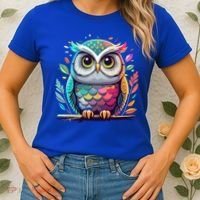 Owl Graphic Owl Artwork Bird Art Animal Owl Funny Gift Women's T-Shirt thumb 2