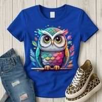 Owl Graphic Owl Artwork Bird Art Animal Owl Funny Gift Women's T-Shirt thumb 3