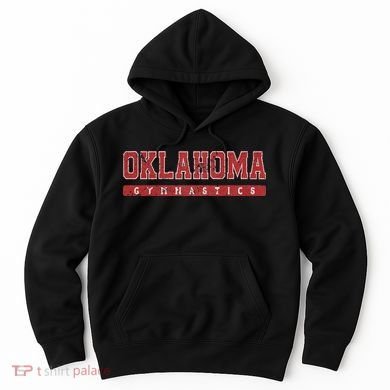 Oklahoma Gymnastics Red Vintage Text Hoodie