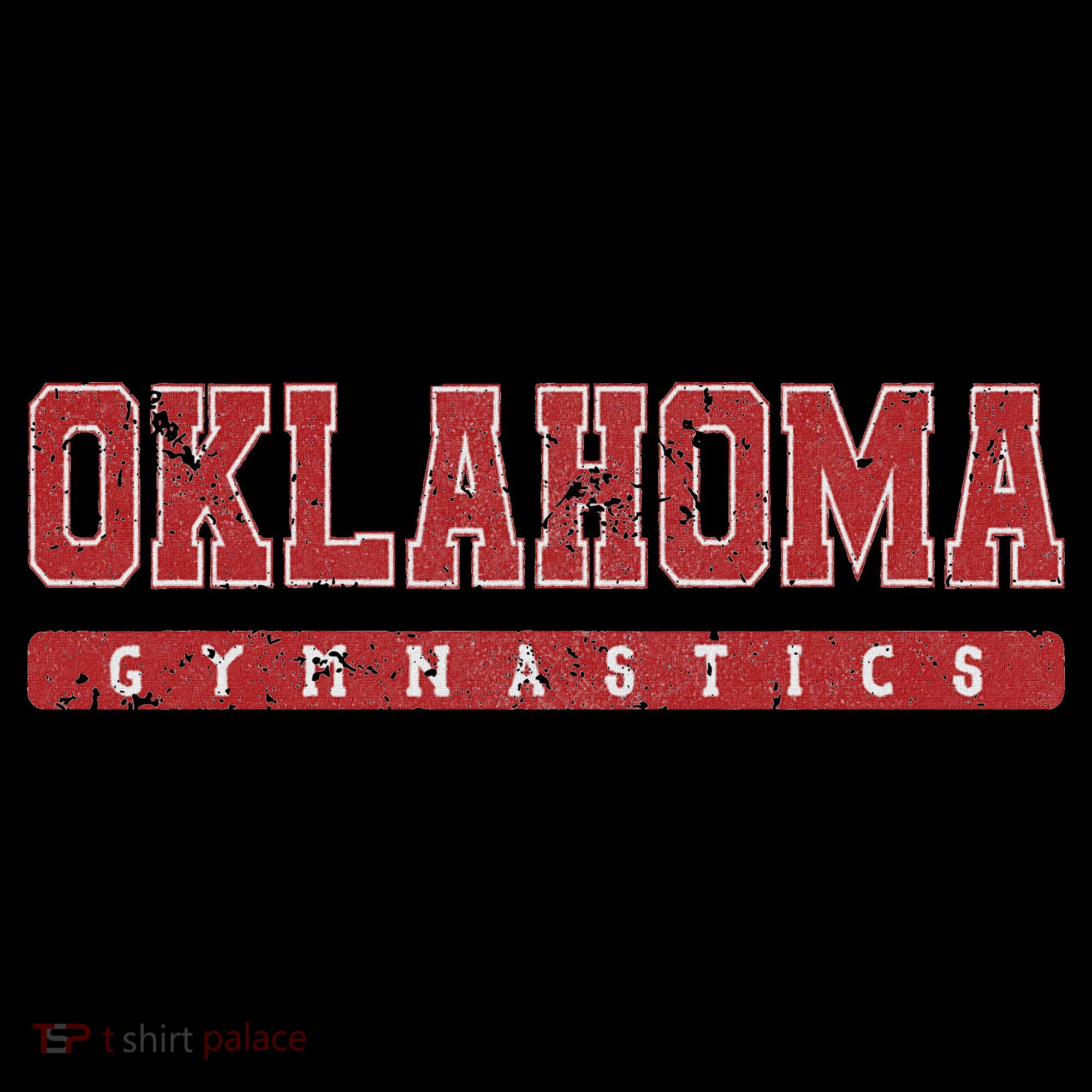 Oklahoma Gymnastics Red Vintage Text T-Shirt