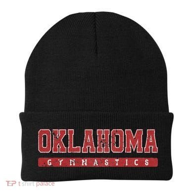 Oklahoma Gymnastics Red Vintage Text Beanie