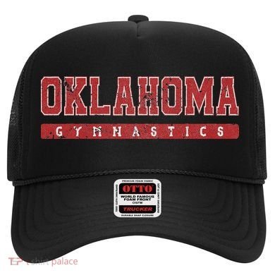 Oklahoma Gymnastics Red Vintage Text Hat