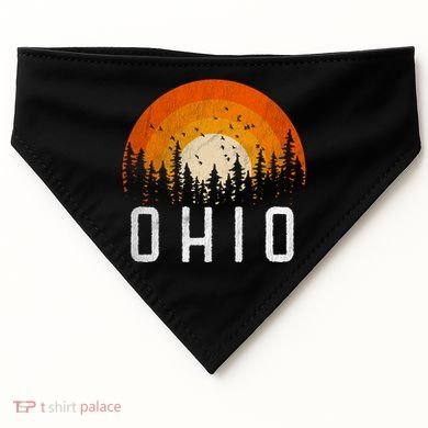 Ohio Gift Retro Style Vintage 70s 80s 90s Gift USA-Made Doggie Bandana