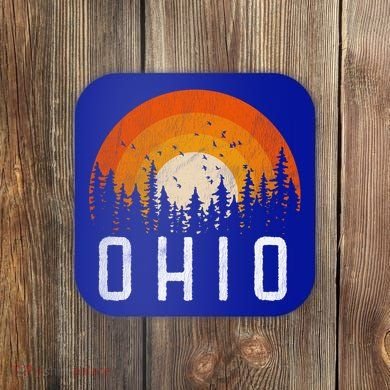Ohio Gift Retro Style Vintage 70s 80s 90s Gift Coaster