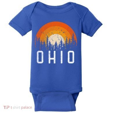 Ohio Gift Retro Style Vintage 70s 80s 90s Gift Baby Bodysuit