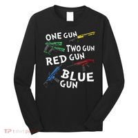 One Gun Two Gun Red Gun Blue Gun Long Sleeve Shirt thumb 0
