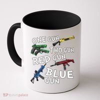 One Gun Two Gun Red Gun Blue Gun Coffee Mug thumb 0