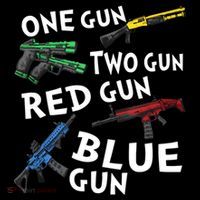 One Gun Two Gun Red Gun Blue Gun Coffee Mug thumb 5