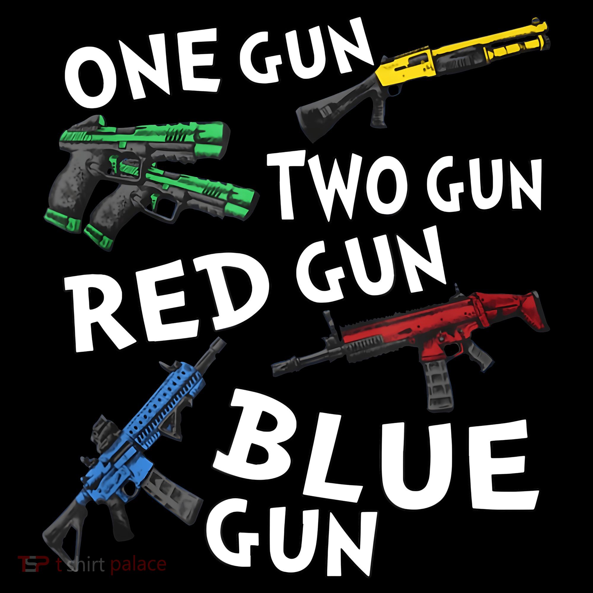 One Gun Two Gun Red Gun Blue Gun Coffee Mug