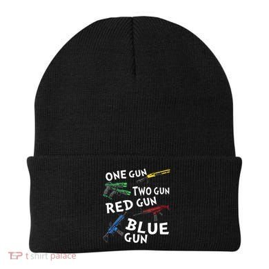 One Gun Two Gun Red Gun Blue Gun Beanie