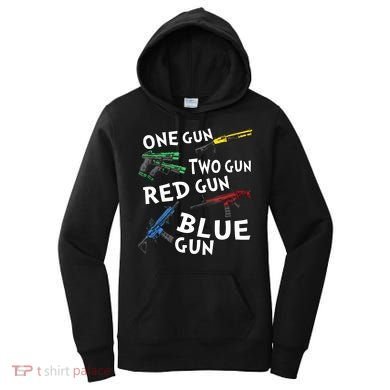 One Gun Two Gun Red Gun Blue Gun Women's Hoodie