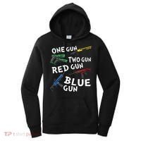One Gun Two Gun Red Gun Blue Gun Women's Hoodie thumb 0