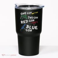 One Gun Two Gun Red Gun Blue Gun Tumbler thumb 0