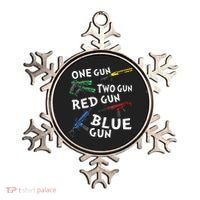 One Gun Two Gun Red Gun Blue Gun Ornament thumb 0