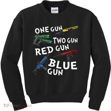 One Gun Two Gun Red Gun Blue Gun Kids Sweatshirt