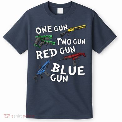 One Gun Two Gun Red Gun Blue Gun T-Shirt