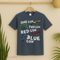 One Gun Two Gun Red Gun Blue Gun T-Shirt thumb 2