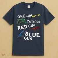 One Gun Two Gun Red Gun Blue Gun T-Shirt thumb 4