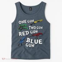 One Gun Two Gun Red Gun Blue Gun Tank Top thumb 2