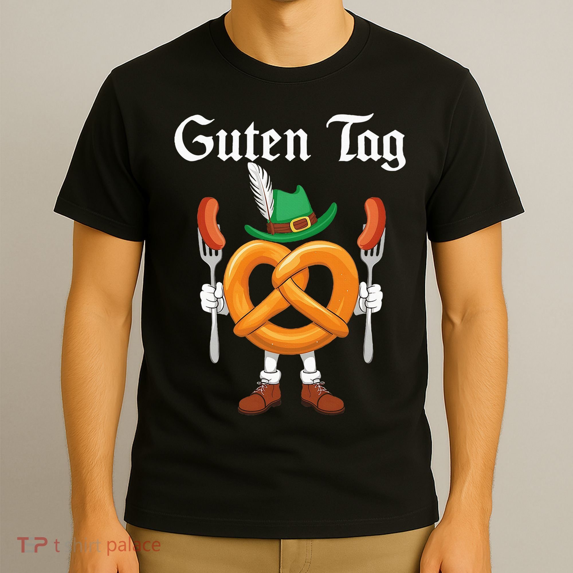 Oktoberfest Guten Tag Pretzel German Costume T-Shirt