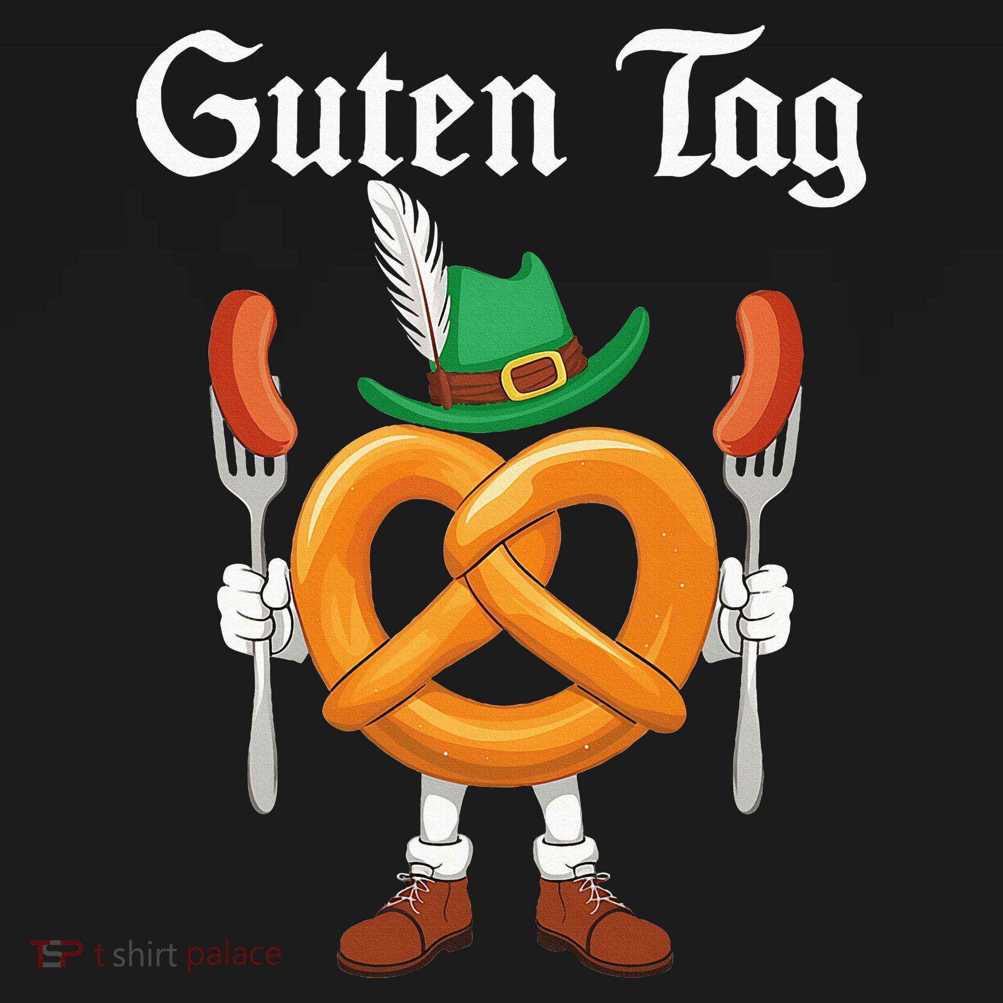 Oktoberfest Guten Tag Pretzel German Costume T-Shirt