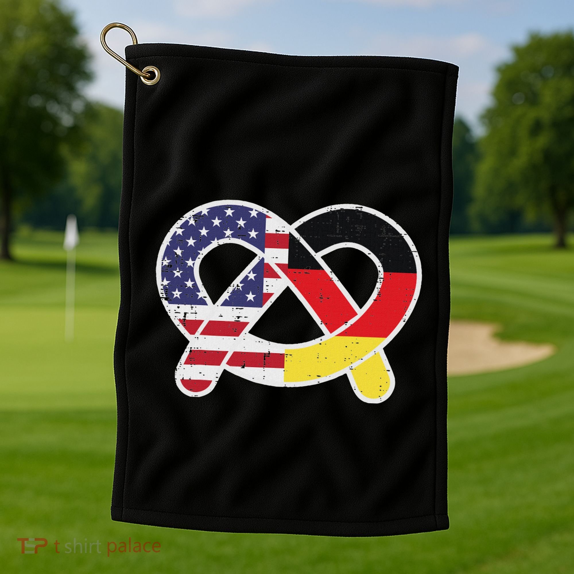 Oktoberfest German Us Flag Costume Golf Towel