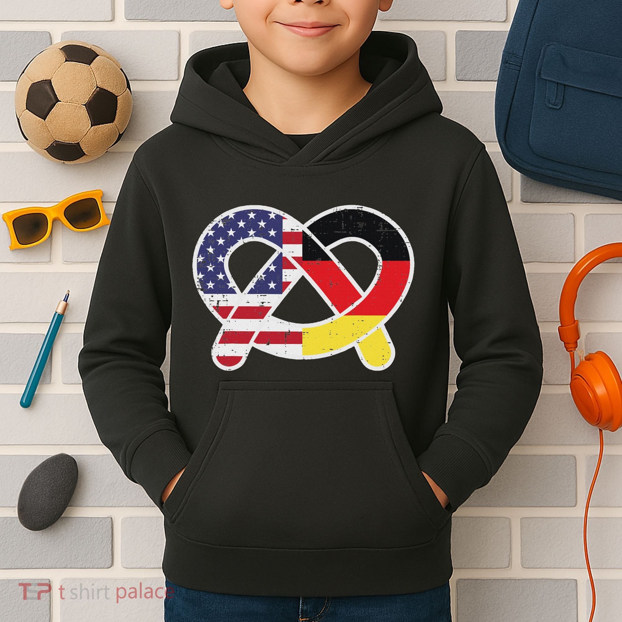 Oktoberfest German Us Flag Costume Kids Hoodie