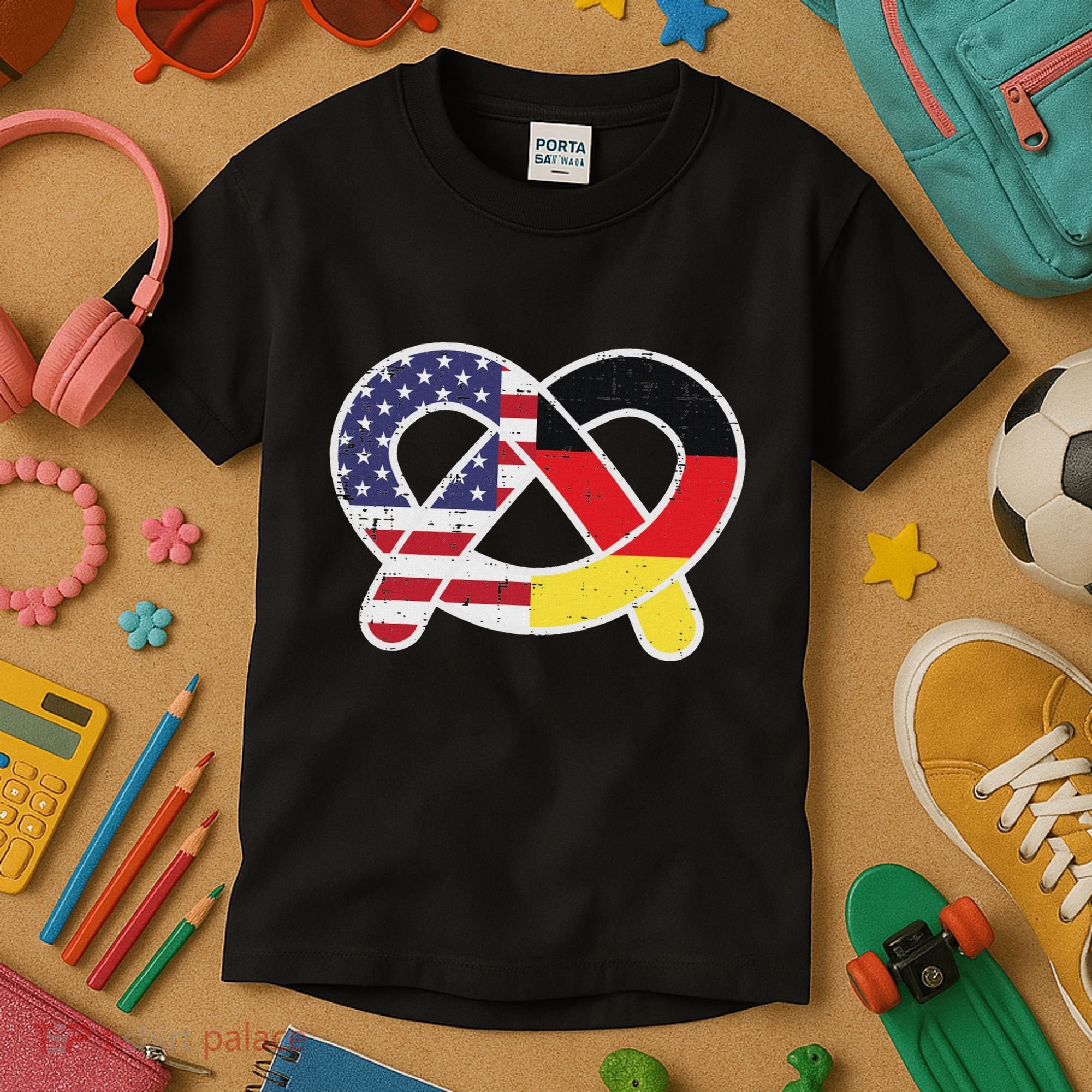 Oktoberfest German Us Flag Costume Kids T-Shirt