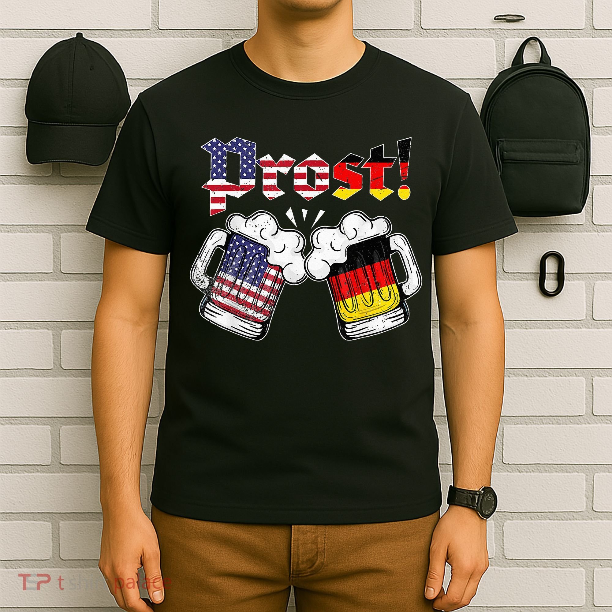 Oktoberfest German USA Flag Beer Octoberfest Prost T-Shirt