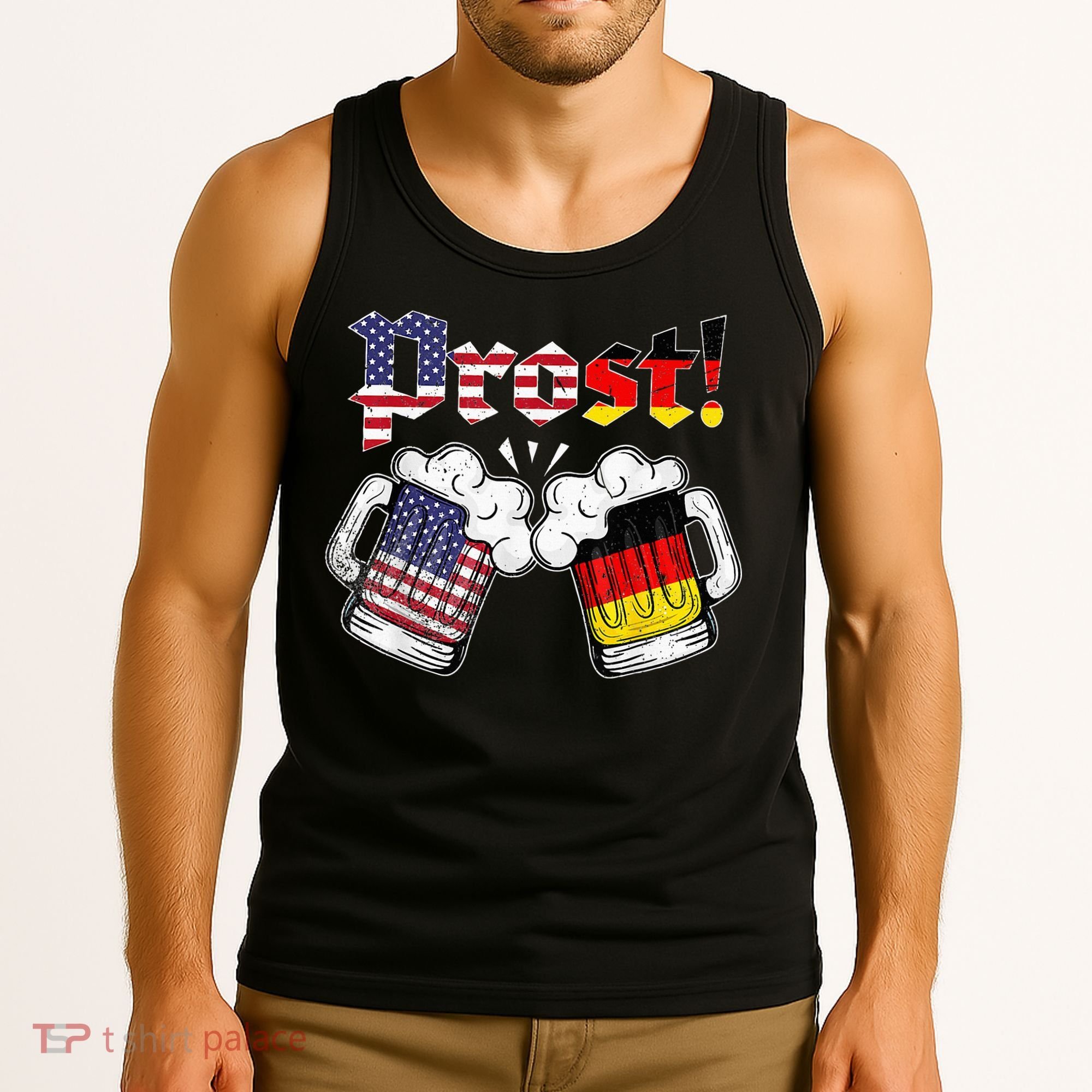 Oktoberfest German USA Flag Beer Octoberfest Prost Tank Top