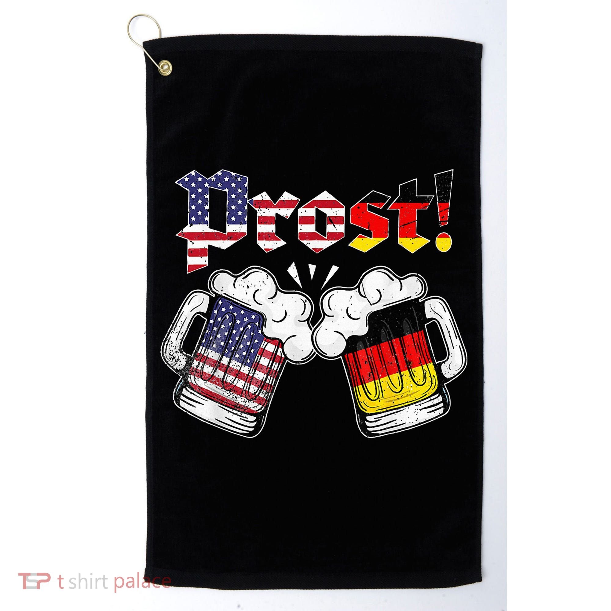 Oktoberfest German USA Flag Beer Octoberfest Prost Golf Towel