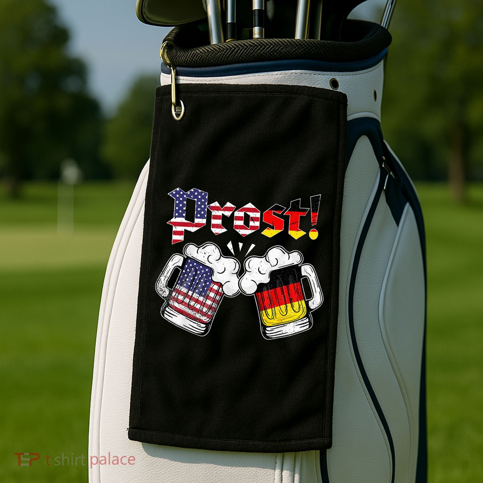 Oktoberfest German USA Flag Beer Octoberfest Prost Golf Towel