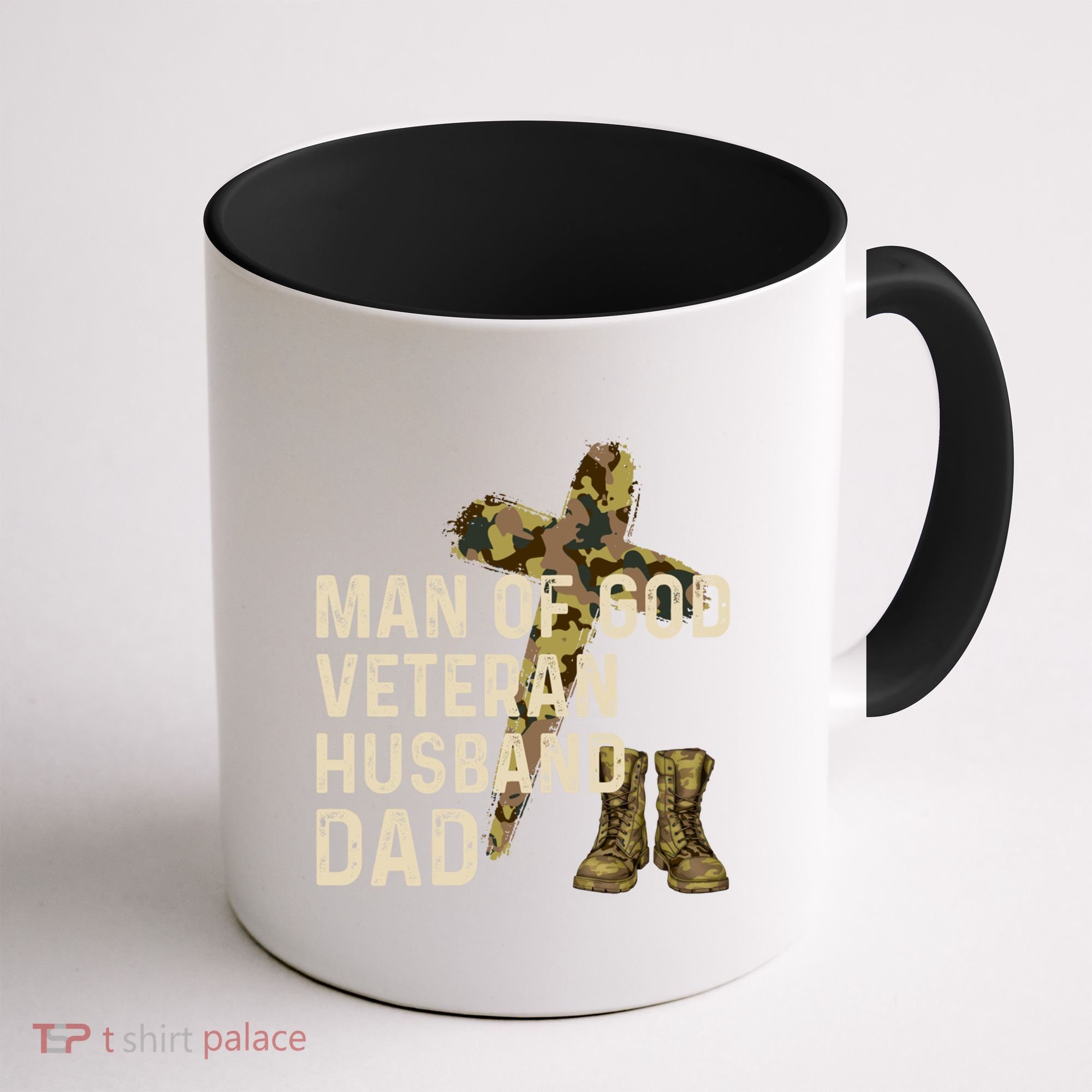 Of God Veteran Husband Dad Christian Jesus Camouflage Gift Coffee Mug