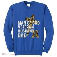 Of God Veteran Husband Dad Christian Jesus Camouflage Gift Sweatshirt thumb 0