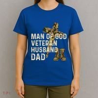 Of God Veteran Husband Dad Christian Jesus Camouflage Gift T-Shirt thumb 4