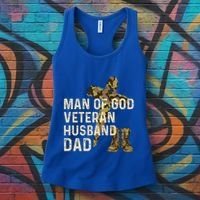 Of God Veteran Husband Dad Christian Jesus Camouflage Gift Women's Tank Top thumb 3