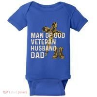 Of God Veteran Husband Dad Christian Jesus Camouflage Gift Baby Bodysuit thumb 0